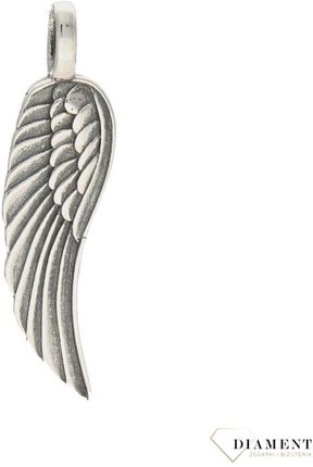 Zawieszka srebrna oksydowana skrzydło