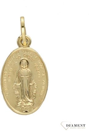 Złota zawieszka 585 'Cudowny Medalik' Maryja Niepokalana