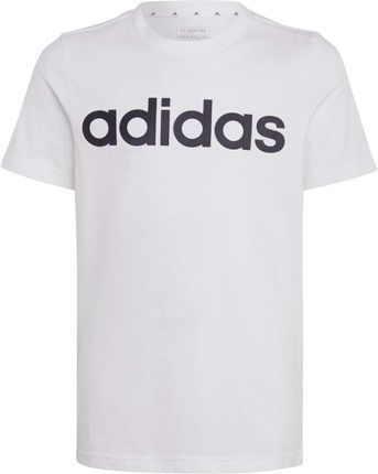 Koszulka dla dzieci adidas Essentials Linear Logo Cotton Tee biała IC9969 : Rozmiar - 140 cm
