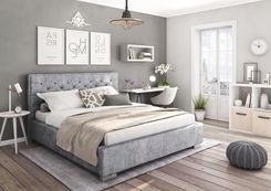 Forte Łóżko Tapicerowane Lanciano 140X200 Z Pojemnikiem Touch Me 11 Jasnoszare | Extra Rabat Nawet Na Przecenione!