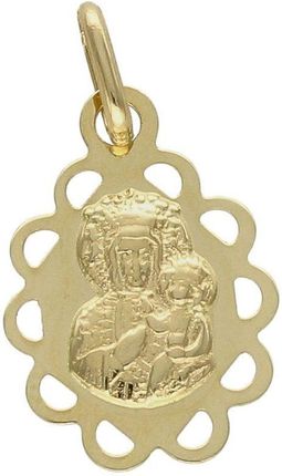 Złota zawieszka medalik 585 z Matką Boską Częstochowską
