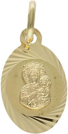 Złota zawieszka medalik owalny 585 z Matką Boską