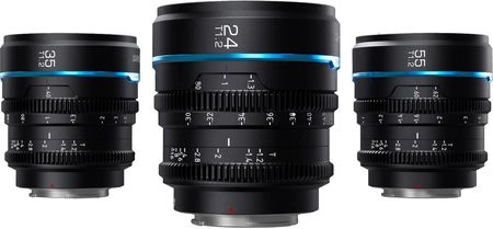 Sirui Cine Lens Nightwalker S35 Kit 24/35/55mm T1.2 Fuji X-Mount Black | Zestaw 3 obiektywów filmowy