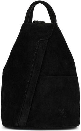 Zamszowy plecak damski czarny Vera Pelle T53