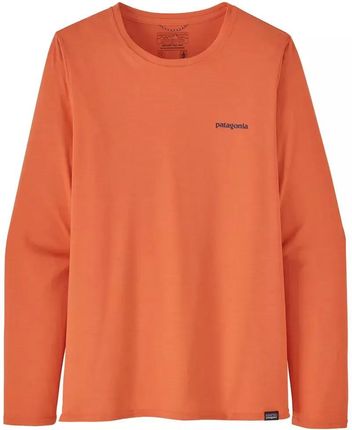 Koszulka Patagonia W's L/S Cap Cool Daily Graphic Shirt - Boardshort Logo: Tigerlily Orange X-Dye