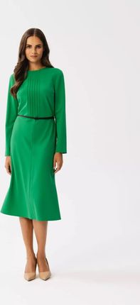 Elegancka sukienka z długim rękawem (Zielony, S)