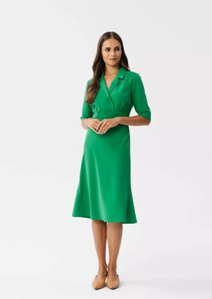 Sukienka koktajlowa o długości midi (Zielony, S)