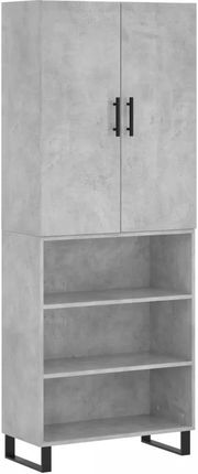 vidaXL Witrynka, Szarość Betonu 69,5x34x180cm Materiał Drewnopochodny 3196095