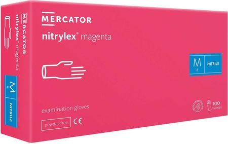 Mercator Medical Rękawice Nitrylowe 100szt. 8-M Nitrylex Magenta