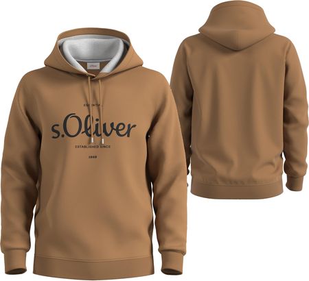 Bluza męska s.Oliver nadruk brązowy - XL