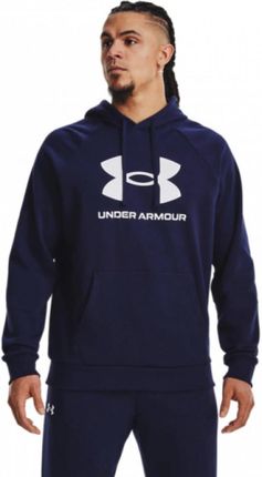 Męska bluza dresowa nierozpinana z kapturem Under Armour UA Rival Fleece Logo HD - granatowa