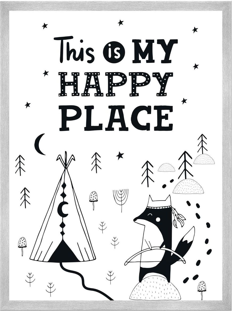 Plakat Dziecięce This Is My Happy Place 50X70 Cm + Ramka Srebrna Ceny