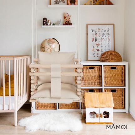Mamoi Magichood Huśtawka Dla Dzieci Drewniana 3W1 Pasy - zdjęcie 4