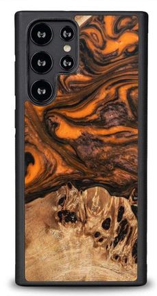 Bewood Etui Z Drewna I Żywicy Na Samsung Galaxy S22 Ultra Unique Orange Pomarańczowo Czarne