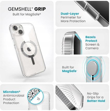 Speck Etui Gemshell Z Magsafe Do Apple Iphone 15 Plus Przezroczysto Chromowe - zdjęcie 4