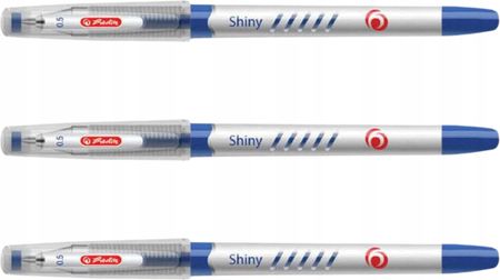 Herlitz Długopis Żelowy Shiny 0.5Mm Niebieski 3szt.