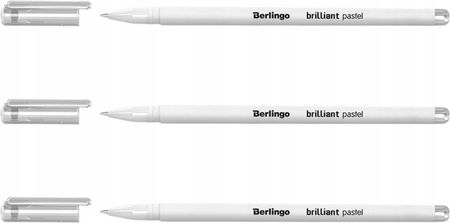 Berlingo Długopis Żelowy Brilliant Pastel 0,8Mm Biały 5szt.