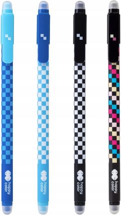 Happy Color 4X Długopis Skate Wymazywalny Żelowy Szachownica