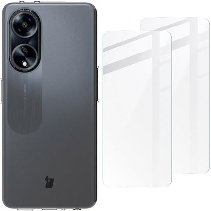 Bizon Etui 2X Szkło Case Clear Pack Do Oppo A98 5G Przezroczyste