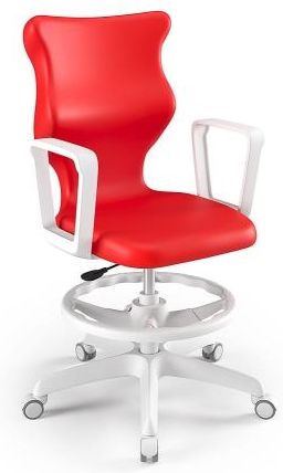 Entelo Krzesło szkolne Twist WH czerwone rozmiar 6 (159-188 cm) WK+P z podłokietnikami