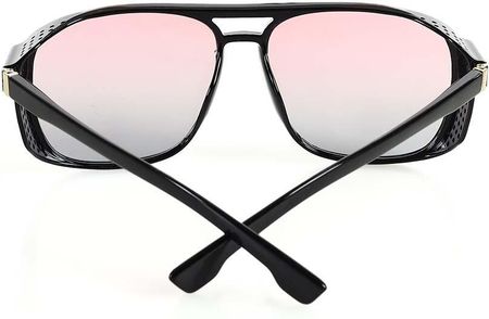 Stylowe okulary przeciwsłoneczne MAZZINI AVIATOR LOOK czarny z różem