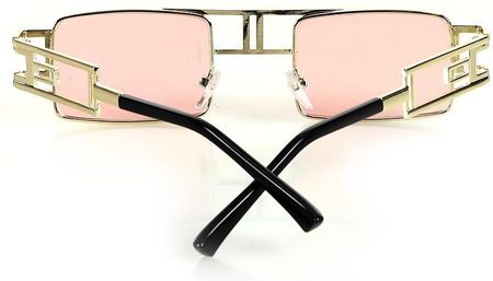 Prostokątne okulary przeciwsłoneczne MAZZINI RETRO STAR różowe
