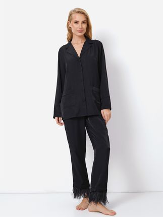 Piżama (koszula + spodnie) Aruelle Brigitte pajama long M Czarna (5905616142333)