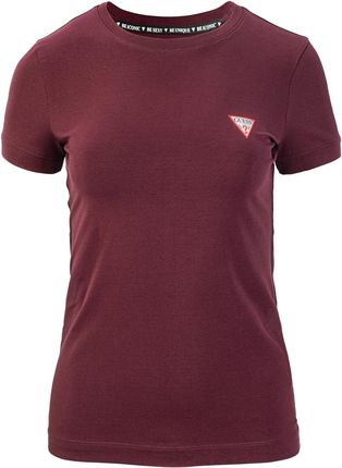 Damska Koszulka z krótkim rękawem Guess SS CN Mini Triangle Tee W2Yi44J1314-A502 – Bordowy