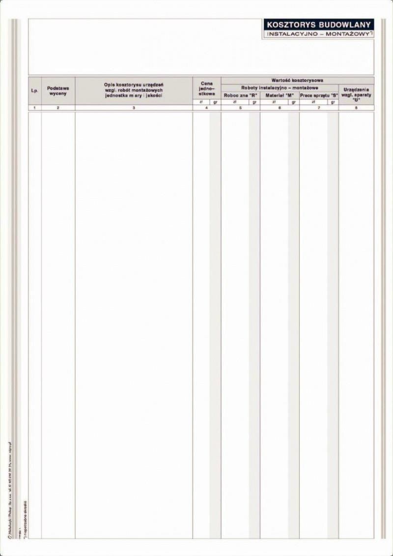 Michalczyk I Prokop Druk Kosztorys Budowlany Instalacyjno Montażowy ...