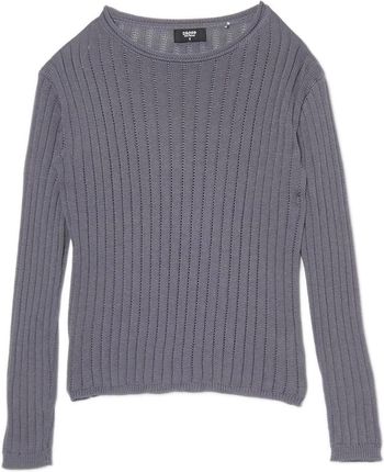 Cropp - Ciemnoszary sweter z ażurowym wzorem - Szary