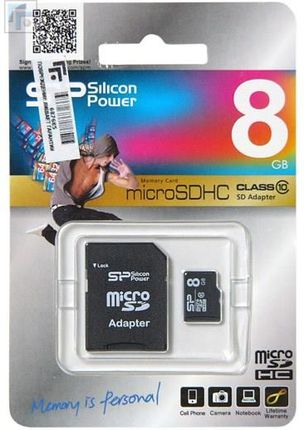 Silicon Power microSDHC 8GB Class 10 (SP008GBSTH010V10-SP)