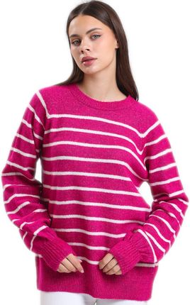 Ciepły damski sweter modny w paski ANNA