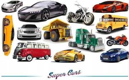 Naklejki Na Ścianę Auta Samochody - Super Cars 7, 100X50Cm