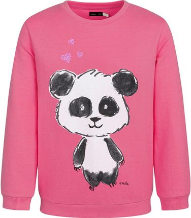 Bluza dziecięca dziewczęca dresowa bawełniana Miś Panda Różowa Endo 128