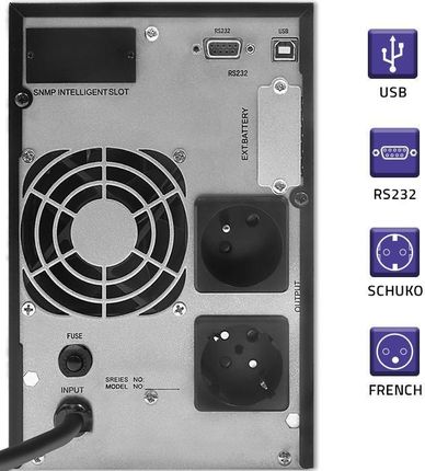 Qoltec Чиста синусоїда 2 кВА 1 6 кВт РК-дисплей USB (53981) - фото 3