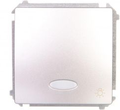 Kontakt-Simon Simon Basic Przycisk Światło Z Podświetleniem 10Ax 250V Szybkozłącza Srebrny Mat Bms1L.01 43