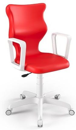 Entelo Krzesło szkolne Twist WH czerwone rozmiar 6 (159-188 cm) z podłokietnikami