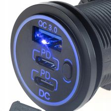 Extremestyle Motocyklowe Gniazdo 2X Usb C Z 54W Ładowarka