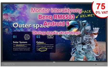 Benq Monitor Interaktywny 75 Cali 4K Edu (Rm7503)