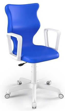 Entelo Krzesło szkolne Twist WH niebieskie rozmiar 5 (146-176,5 cm) z podłokietnikami