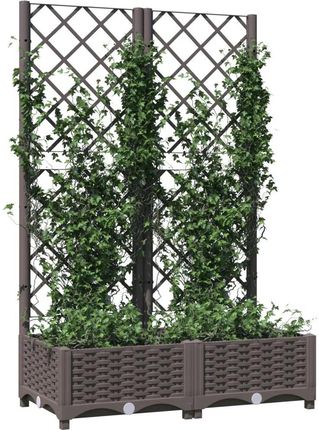 Vidaxl Donica Ogrodowa Z Kratką Brązowa 80X40X121,5cm Pp 318260 - zdjęcie 2