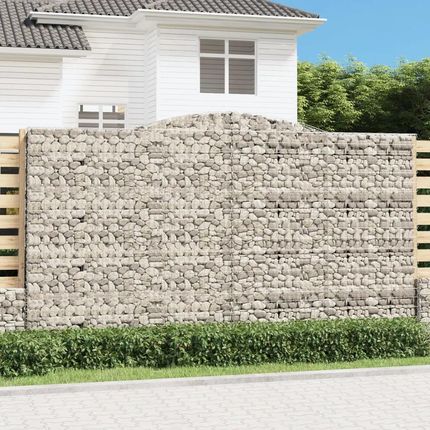 Vidaxl Kosze Gabionowe 6szt. 400X30X220/240cm Galwanizowane Żelazo 3146948