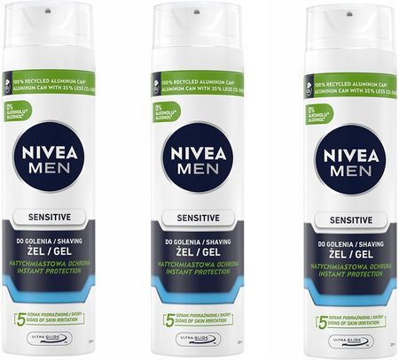Nivea Men Żel Do Golenia Sensitive 200Ml X 3szt.