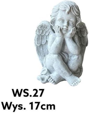 Mondex Figura Anioł Siedzący 15X15X18Cm Szary