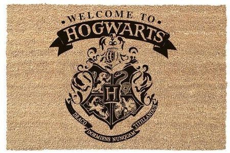 Harry Potter Welcome To Hogwarts Black Door Mat 60 X 40 Cm Beige / Wycieraczka Pod Drzwi Harry Potter Witamy W Hogwarcie 60 X 40
