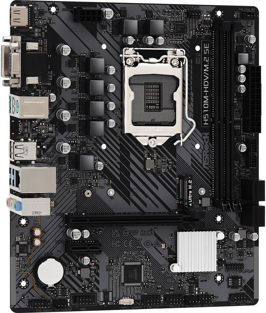 ASROCK　H510M-HDV-M.2 LGA1200 Płyta główna PC Asrock H510M-HDV/M.2 SE (KBASRIIDH510U06