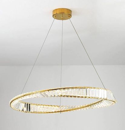 Lampa APP1202 złota żyrandol kryształowy ring LED