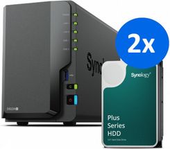 Serwer plików Synology DS224+ 2-bay + 2 x Dysk Synology HAT3300-4T 4TB 256MB 5400 obr./min