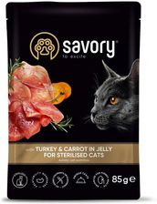 Savory Cat Adult Sterilised Turkey&Carrots Jelly Karma Mokra Dla Kotów Po Sterylizacji i Kastracji z Indykiem i Marchewką w Galaretce 85g