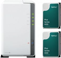 Serwer plików Synology DS223j 2-bay + 2 x Dysk Synology HAT3300-4T 4TB 256MB 5400 obr./min